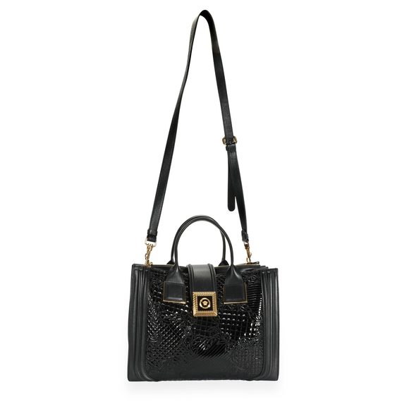 Versace Black Patent Leather Vanitas Icon Micro Tote - Picture 4 of 9